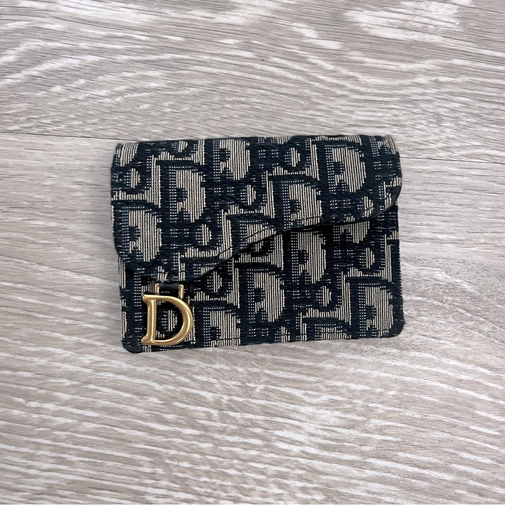 Dior Saddle Flap Card Holder Wallet